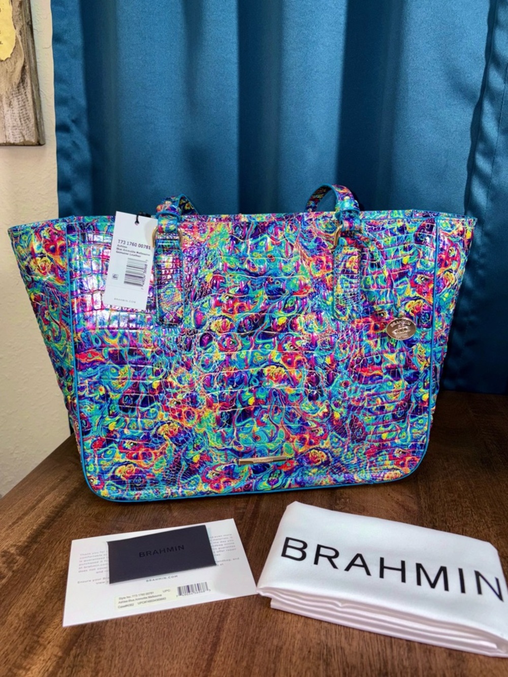 Brahmin NWT Ashlee - Blue Ammolite - Captivating Colors - Metallic Accents